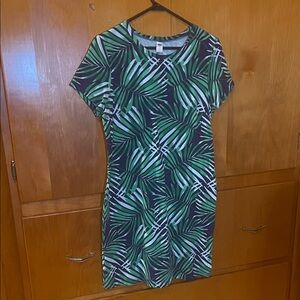 Old Navy Tropical Leaf Print Mini Dress